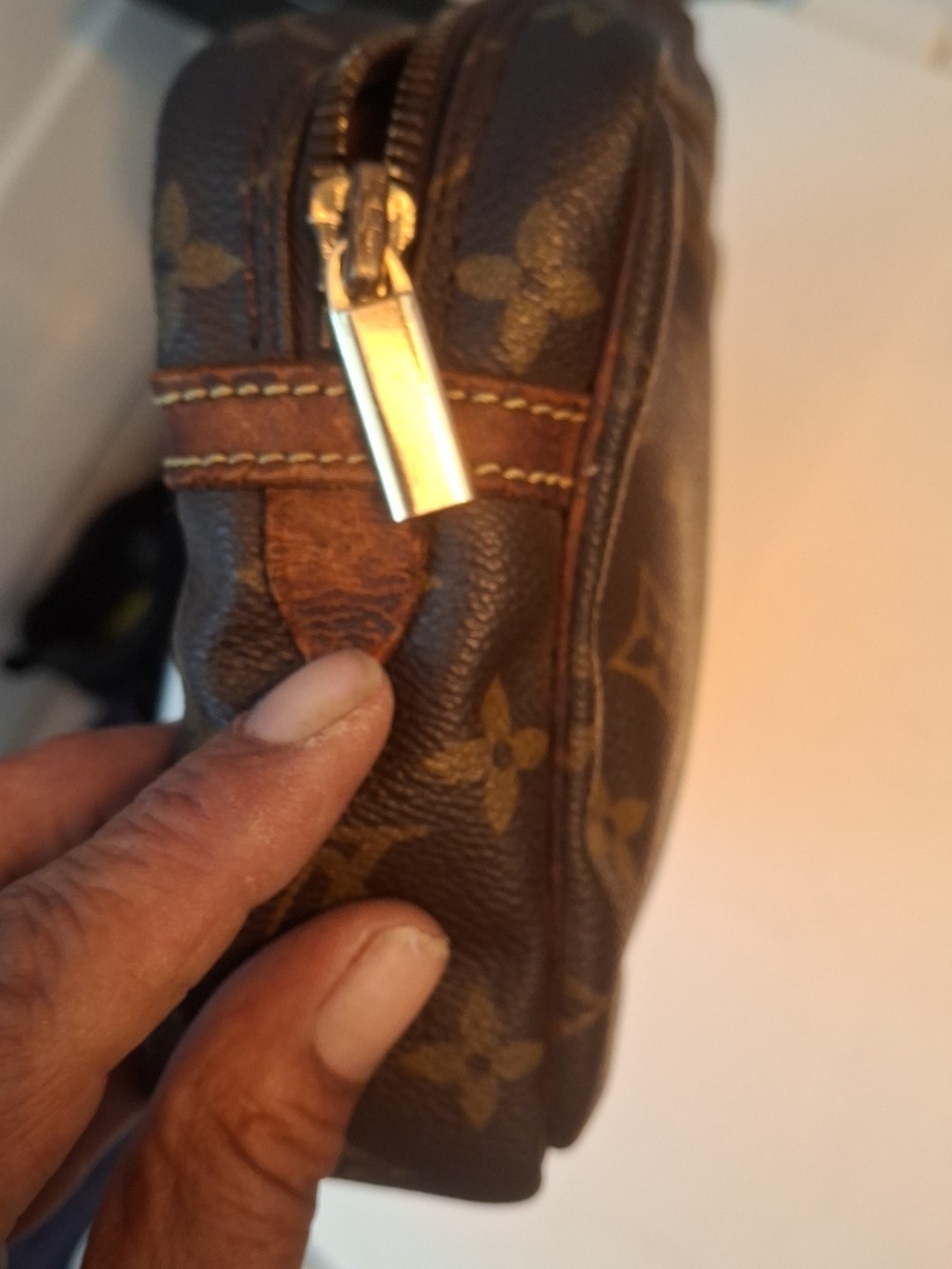 Louis Vuitton Monogram Canvas Toiletry Pouch in Brown Vintage 1980 - Picture 4 of 5
